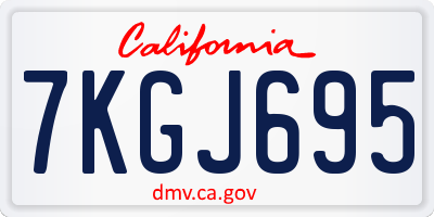 CA license plate 7KGJ695