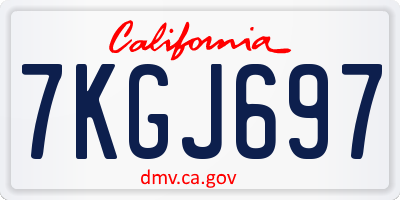 CA license plate 7KGJ697