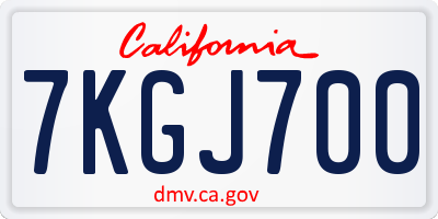 CA license plate 7KGJ700