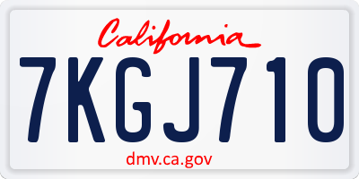 CA license plate 7KGJ710