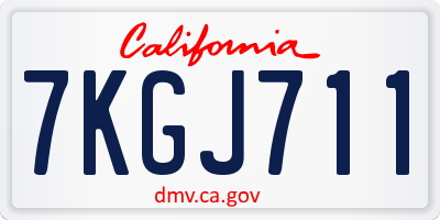 CA license plate 7KGJ711