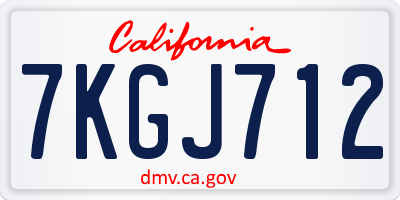 CA license plate 7KGJ712