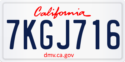 CA license plate 7KGJ716