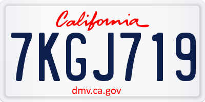 CA license plate 7KGJ719