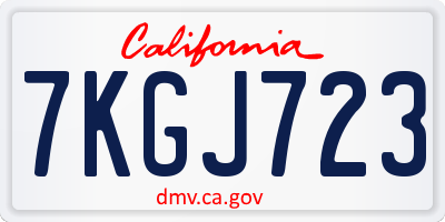 CA license plate 7KGJ723