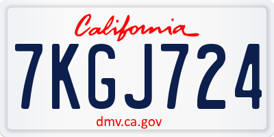 CA license plate 7KGJ724