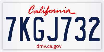 CA license plate 7KGJ732