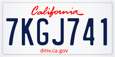 CA license plate 7KGJ741