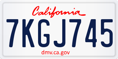 CA license plate 7KGJ745