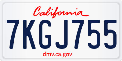 CA license plate 7KGJ755