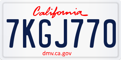 CA license plate 7KGJ770