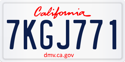 CA license plate 7KGJ771