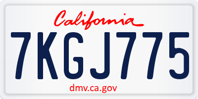CA license plate 7KGJ775