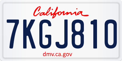 CA license plate 7KGJ810