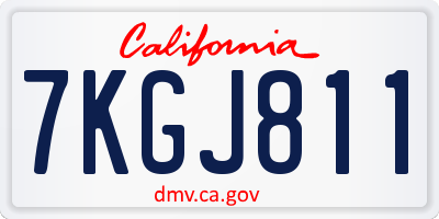 CA license plate 7KGJ811