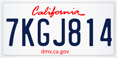 CA license plate 7KGJ814