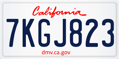 CA license plate 7KGJ823