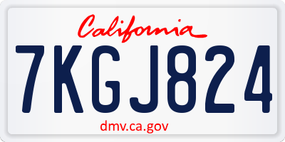 CA license plate 7KGJ824