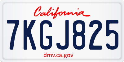 CA license plate 7KGJ825