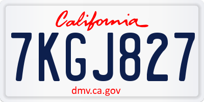 CA license plate 7KGJ827