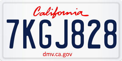 CA license plate 7KGJ828