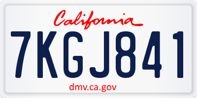 CA license plate 7KGJ841