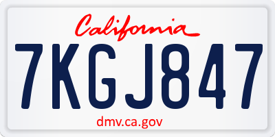 CA license plate 7KGJ847
