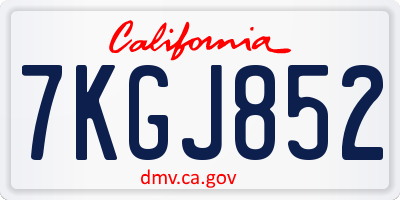 CA license plate 7KGJ852