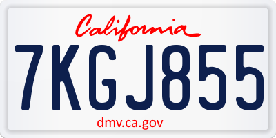 CA license plate 7KGJ855