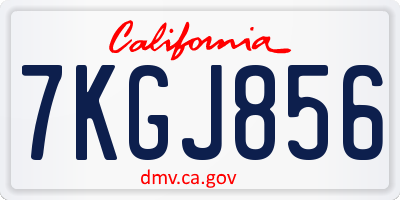 CA license plate 7KGJ856