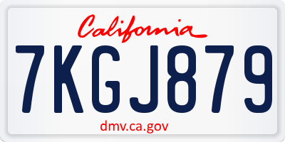 CA license plate 7KGJ879