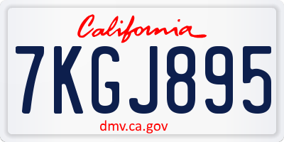 CA license plate 7KGJ895