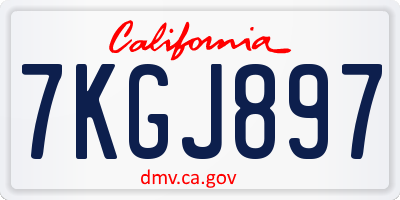 CA license plate 7KGJ897