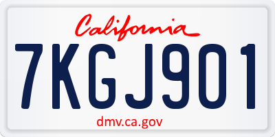 CA license plate 7KGJ901
