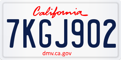 CA license plate 7KGJ902