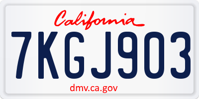 CA license plate 7KGJ903