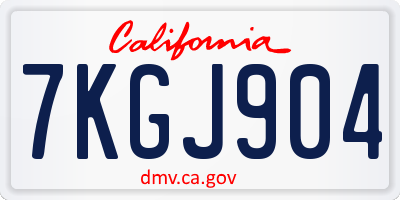 CA license plate 7KGJ904