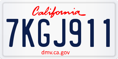 CA license plate 7KGJ911