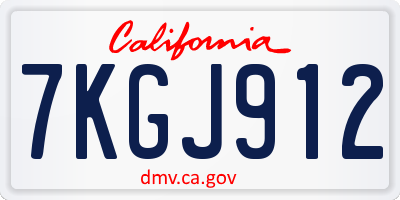 CA license plate 7KGJ912