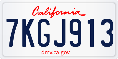 CA license plate 7KGJ913