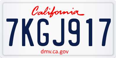 CA license plate 7KGJ917
