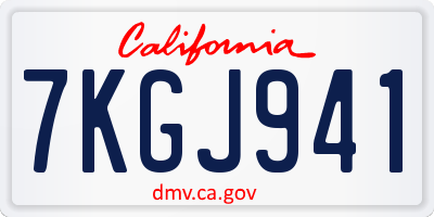 CA license plate 7KGJ941