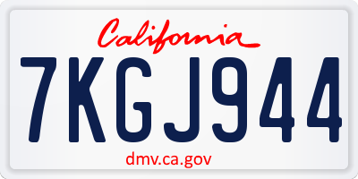 CA license plate 7KGJ944