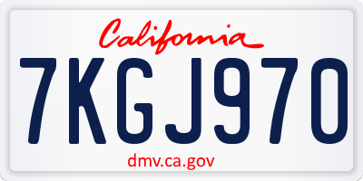CA license plate 7KGJ970
