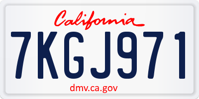 CA license plate 7KGJ971