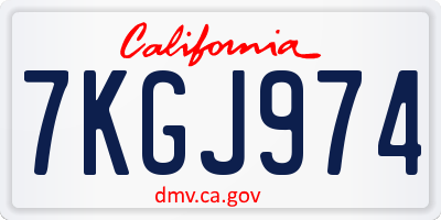 CA license plate 7KGJ974