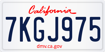 CA license plate 7KGJ975