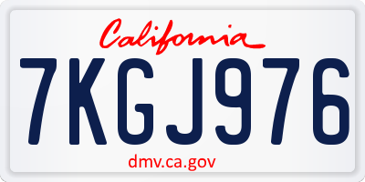 CA license plate 7KGJ976