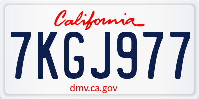 CA license plate 7KGJ977
