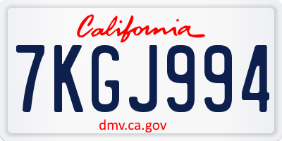 CA license plate 7KGJ994
